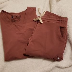 Mauve XS, XXS Figs Scrubs Set (Top and Pants)